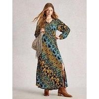 White Stuff Hope Bias Cut Dress - Blue