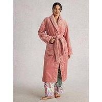 White Stuff Clover Cosy Dressing Gown Light Pink