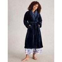 White Stuff Clover Cosy Dressing Gown Dark Navy