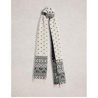 White Stuff Fairisle Heart Scarf - Multi