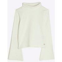 River Island Girls Roll Neck Long Sleeve Top - Beige