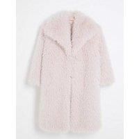 River Island Girls Faux Fur Coat - Pink