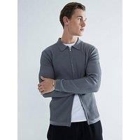 River Island Brick Long Sleeve Knitted Shirt - Grey