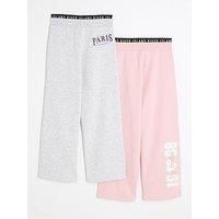River Island Girls Ri Waistband Joggers - Pink
