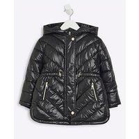 River Island Mini Girls Padded Jacket - Black