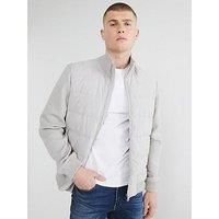River Island Quilted Hybrid Funnel Neck - Grey