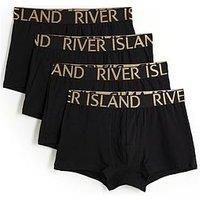 River Island 4 Pack Gold Metallic Large Ri Boxers