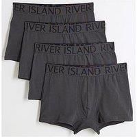 River Island Pack Of 4 Cotton Stretch Ri Trunks