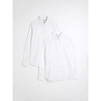 River Island Slim Fit Long Sleeve Shirt Pack Of 2 - White