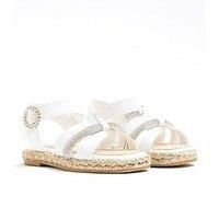 River Island Mini Mini Girl Faux Leather Sandals - White
