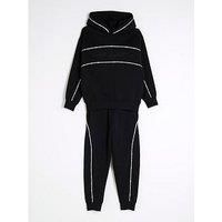 River Island Boys Piped Tracksuit Set - Black