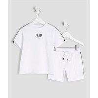 River Island Mini Boys Rr Tapered T-Shirt Set - White