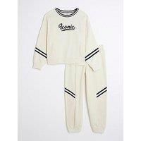 River Island Girls Iconic Sweatshirt Set - Cream