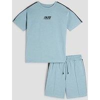 River Island Older Boys Rr Tapered T-Shirt Set - Blue