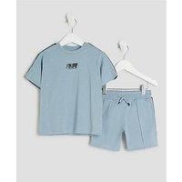 River Island Mini Boys Rr Tapered T-Shirt Set - Blue