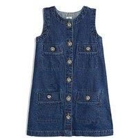 River Island Girls Denim Button Shift Dress - Blue