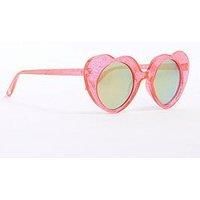 River Island Mini Girls Glitter Heart Sunglasses - Red