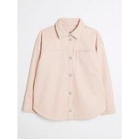 River Island Girls Faux Leather Overshirt - Pastel Pink