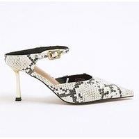 River Island Snake Print Pointed Court Shoes - Grey/Multi