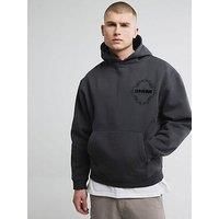 River Island Oversized Diamond Drago Crew Sweat - Dark Grey