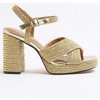 River Island Raffia Platform Sandals