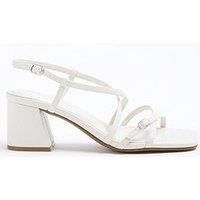 River Island White Strappy Block Heel Sandals