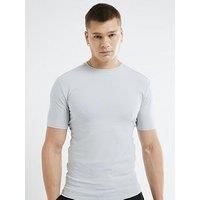 River Island Essentials Muscle Fit T-Shirt - Light Grey