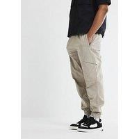 River Island Regular Fit Cuffed Cargo Trousers - Natural