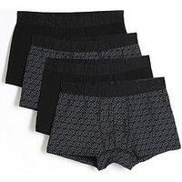 River Island 4 Pack Ri Monogram Trunks