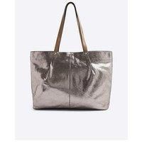 River Island Leather Metallic Shopper Bag