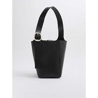 River Island Premium Large Leather Bucket Bag