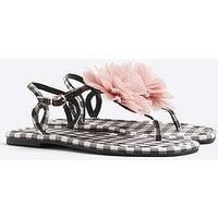 River Island Flower Toe Thong Flat Sandals