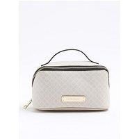 River Island Faux Leather Monogram Make Up Bag