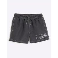 River Island Mini Mini Boys Luminis Swim Shorts - Black