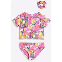 River Island Girls Fruit T-Shirt And Bikini Brief Set - Bright Pink
