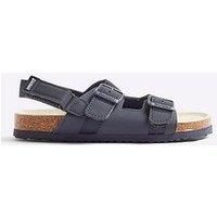 River Island Older Boys Buckle Corkbed Sandals - Navy