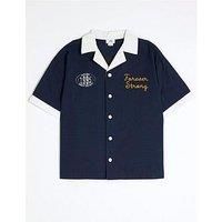 River Island Boys Embroidery Eagle Shirt - Navy