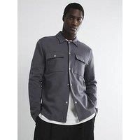 River Island Slim Fit Long Sleeve Overshirt - Grey