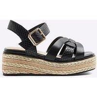River Island Girls Weave Wedge Sandals - Silver
