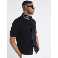 River Island Regular Fit Short Sleeve Crochet Shirt