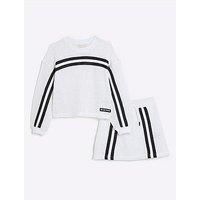 River Island Girls Active Crochet Top And Shorts Set - White