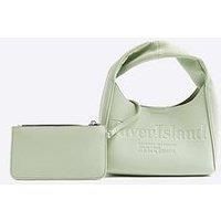 River Island Faux Leather Debossed Ri Scoop Bag