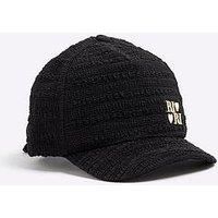 River Island Girls Textured Tie Back Cap - Black