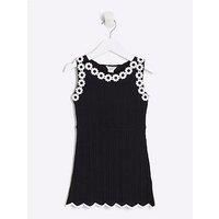 River Island Mini Girls Floral Shift Dress - Black