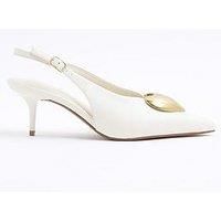 River Island Heart Sling Back Heeled Court Shoes