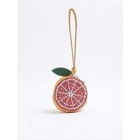 River Island Premium Beaded Grapefruit Bag