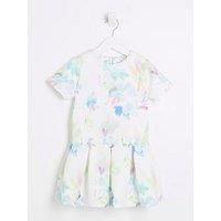 River Island Mini Mini Girls Multi Colour Scuba Floral Dress - Multi