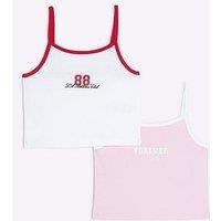 River Island Girls Pack Of 2 Tank Tops - Red
