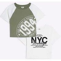 River Island Girls Pack Of 2 Sporty Tops - Green