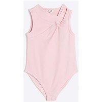 River Island Girls Ribbed Knot Bodysuit - Pink